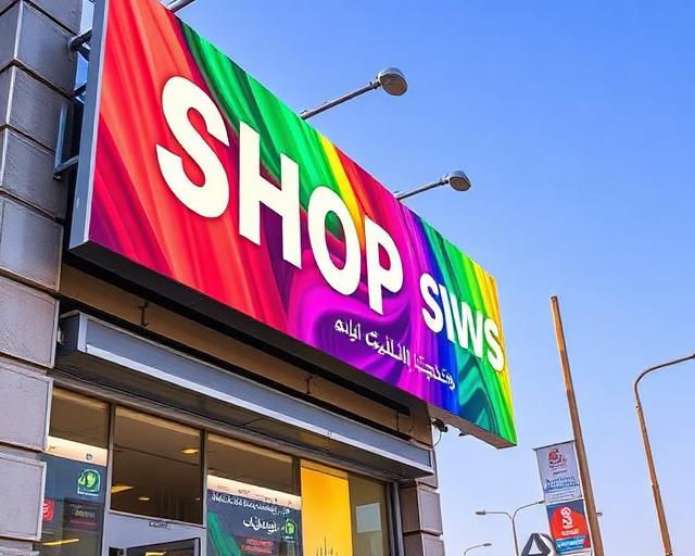 لوحة واجهة محل مضيئة 3D